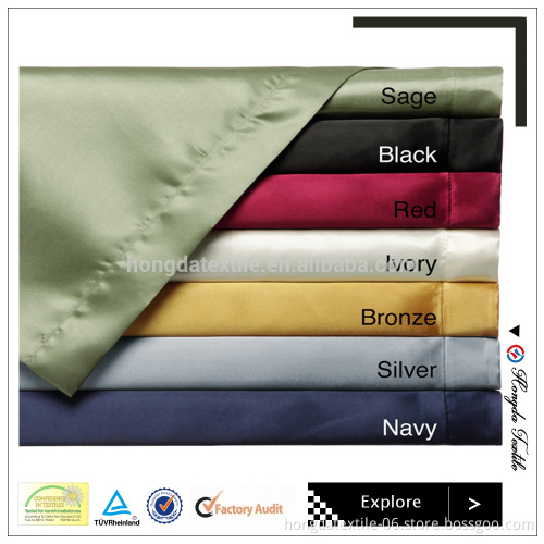 Luxurious Seamless Queen Size Solid Color Pure Silk Bedding Bed Sheets Set